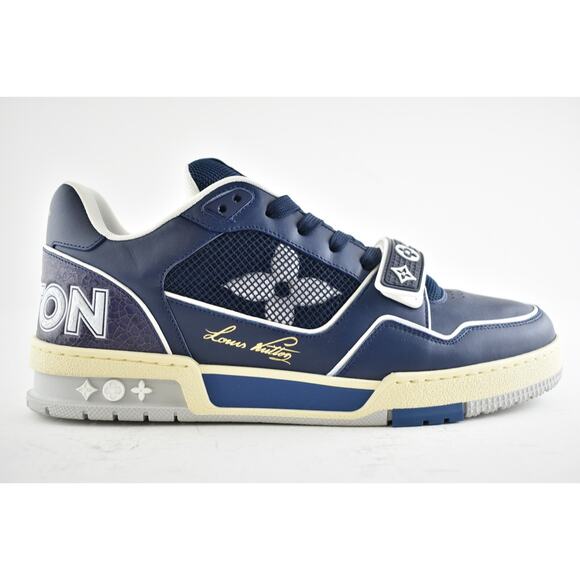 Louis Vuitton NYC Pop Up Exclusive Blue Low Top Trainer Sneaker LV 8 US 9 9.5 - Picture 1 of 12